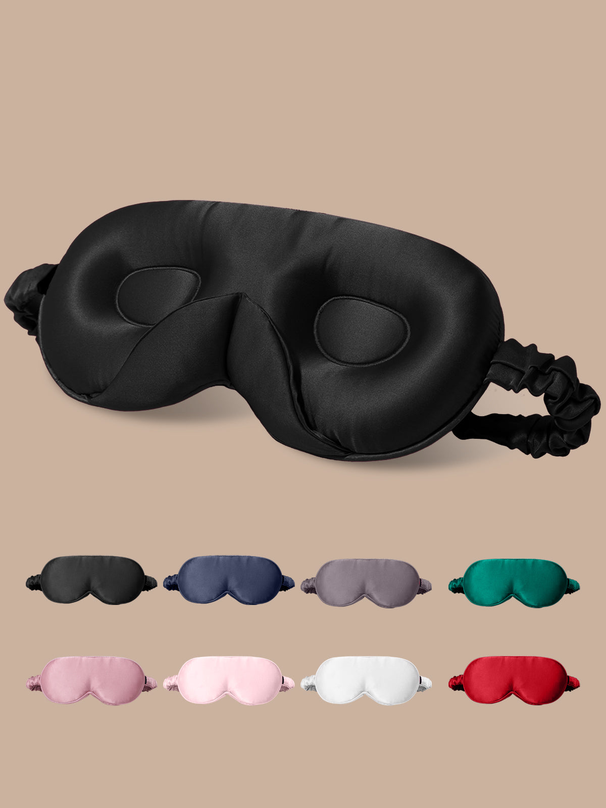 [Negro] SilkSilky-ES Seda Pura Eye Mask 001