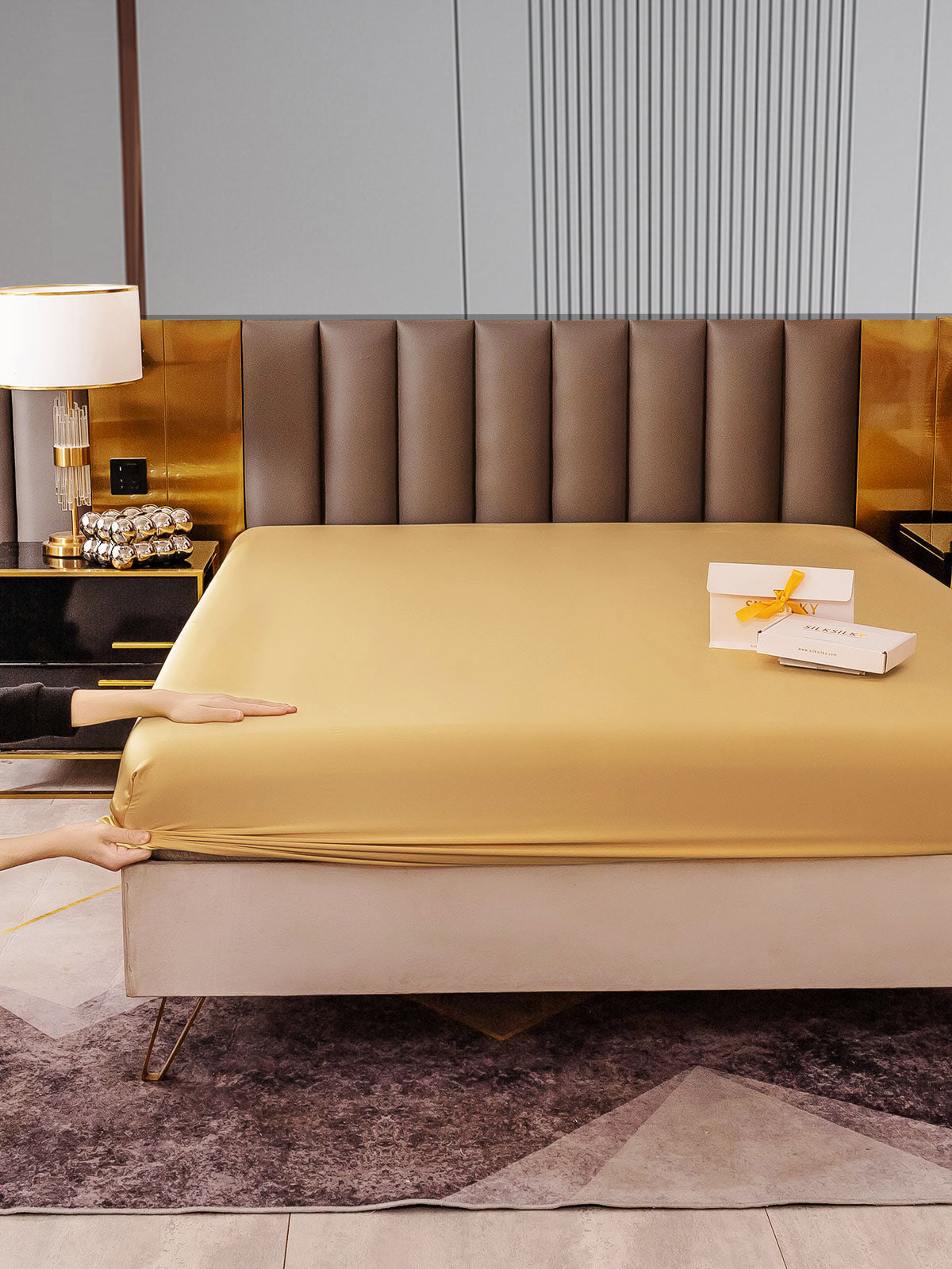 [Champán] SilkSilky-ES 22Momme Seda Pura Sheet 006