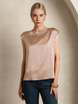 [Toscana] SilkSilky-ES Cap Sleeve Round Neck Camisetas de Mujer 008