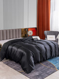 SilkSilky ES 22Momme Seda Pura Duvet Cover Negro 002