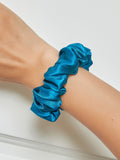 SilkSilky ES 19Momme Seda Pura Scrunchie Azul 009