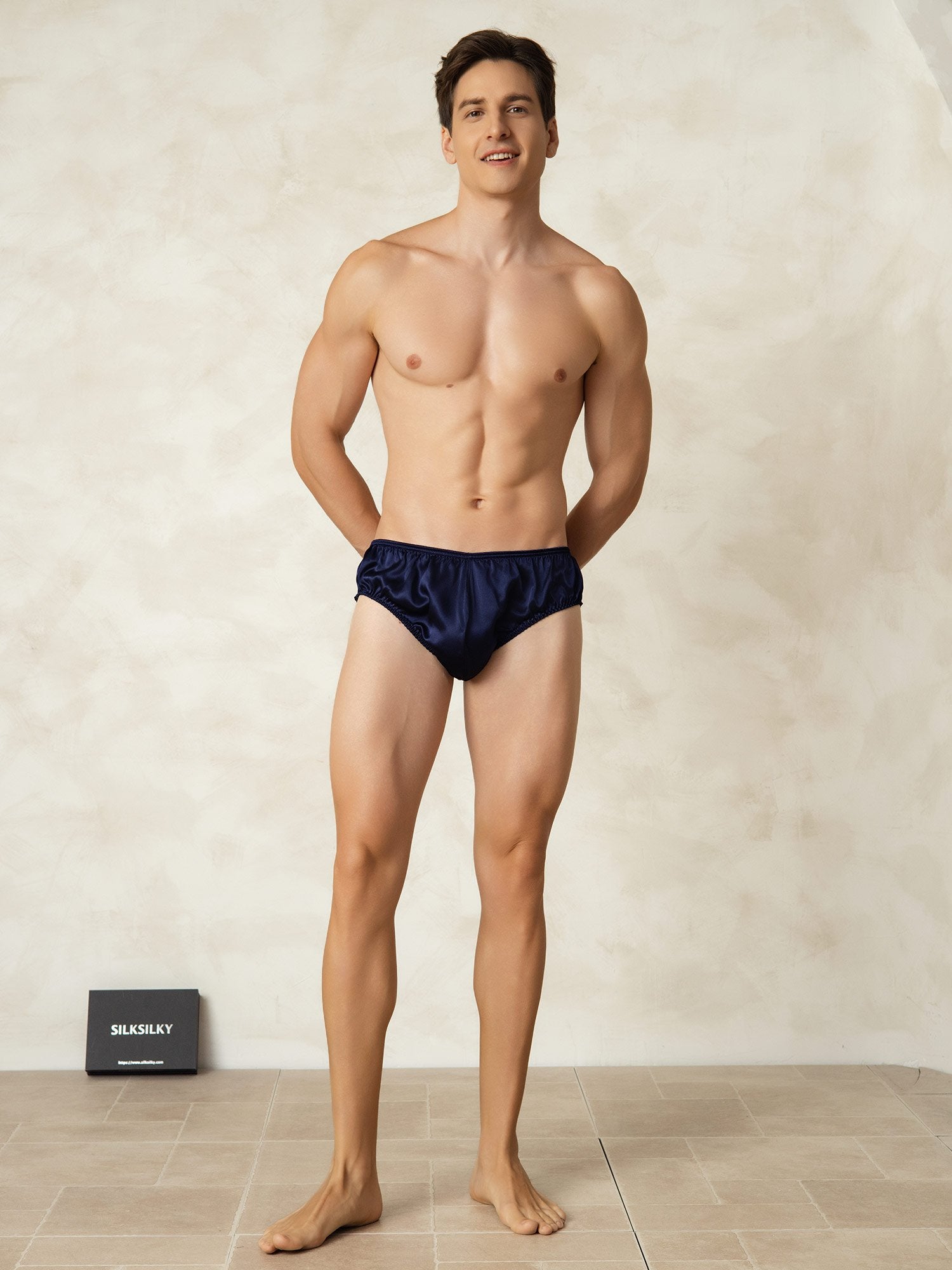 [AzulOscuro] SilkSilky-ES Seda Pura Mens Underwear 003