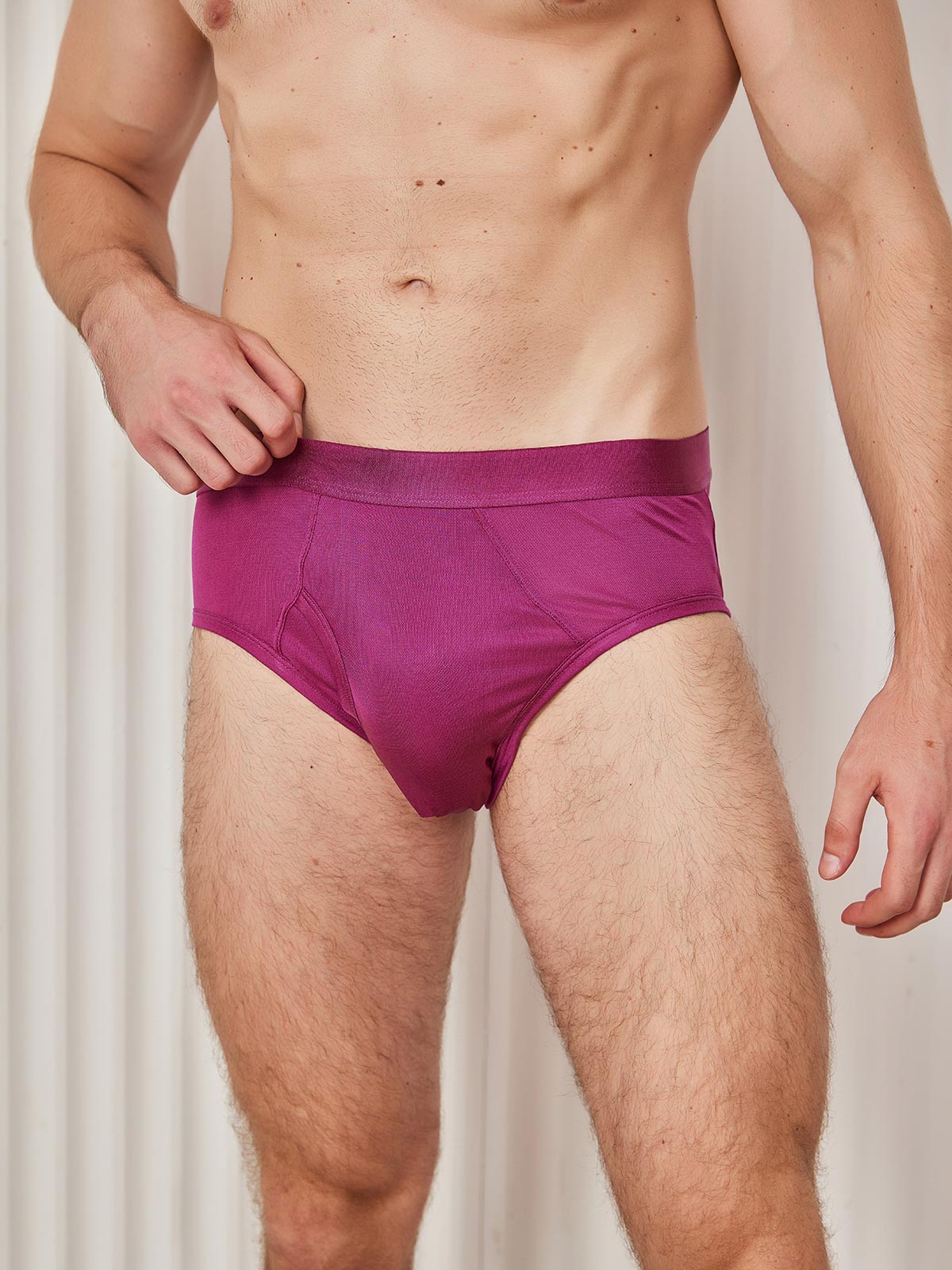 SilkSilky ES Tejido de seda Mens Underwear RojoOscuro 003