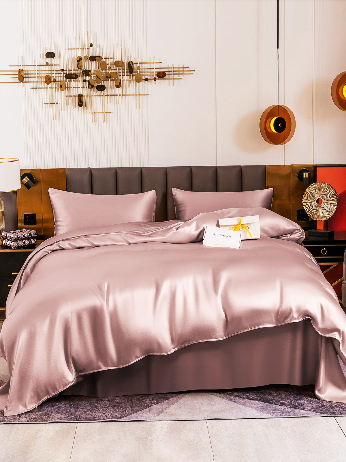 [Malva Pálido] SilkSilky-ES 19Momme Seda Pura Bedding Set 002