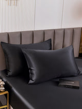 [Negro] SilkSilky-ES 22Momme Seda Pura Pillowcase 002