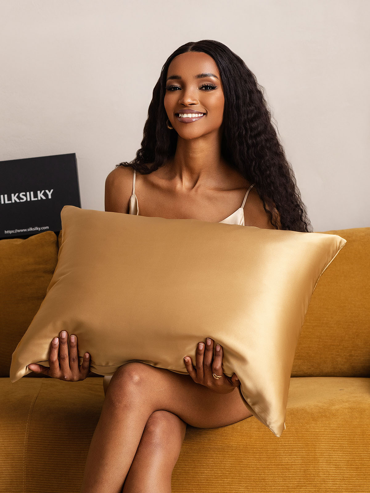 [Camel Oscuro] SilkSilky-ES 22Momme Seda Pura Pillowcase 002