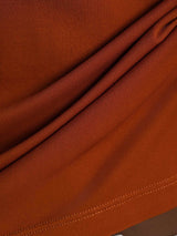 [Naranja] SilkSilky-ES Short Sleeve V Neck Camisetas de Mujer 005