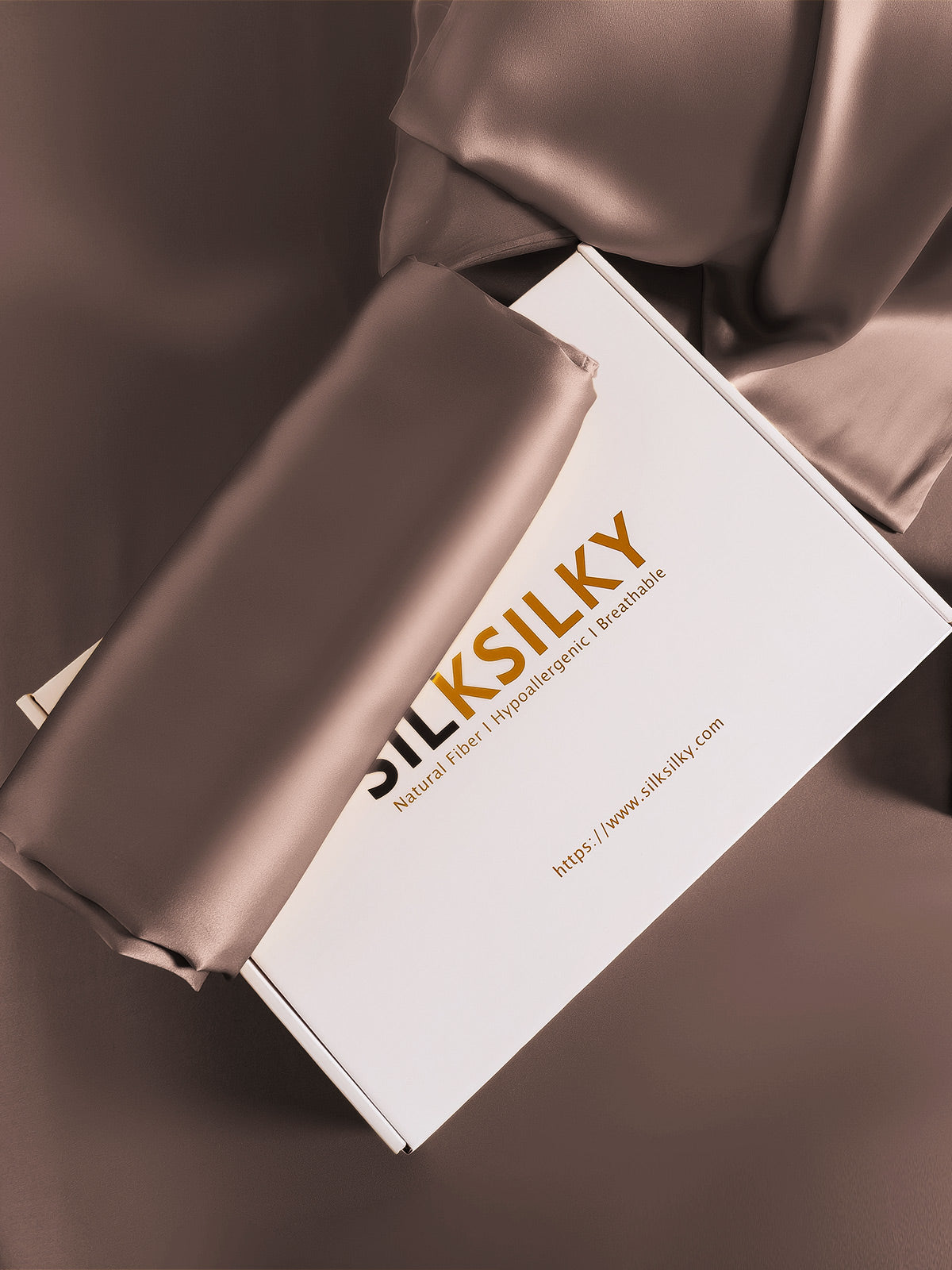 [Marrón] SilkSilky-ES 19Momme Seda Pura Pillowcase 007