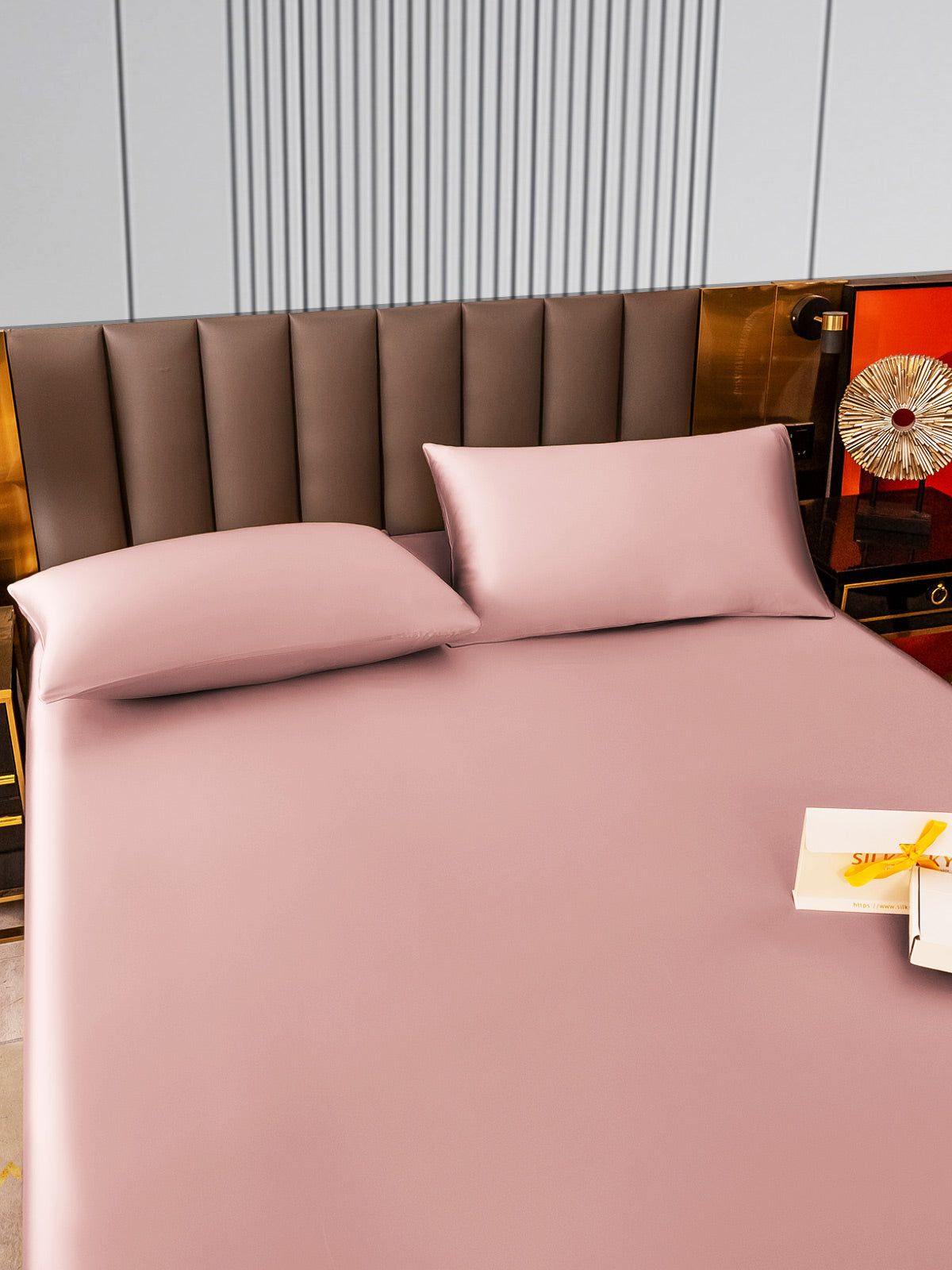 [Malva Pálido] SilkSilky-ES 22Momme Seda Pura Bedding Set 005