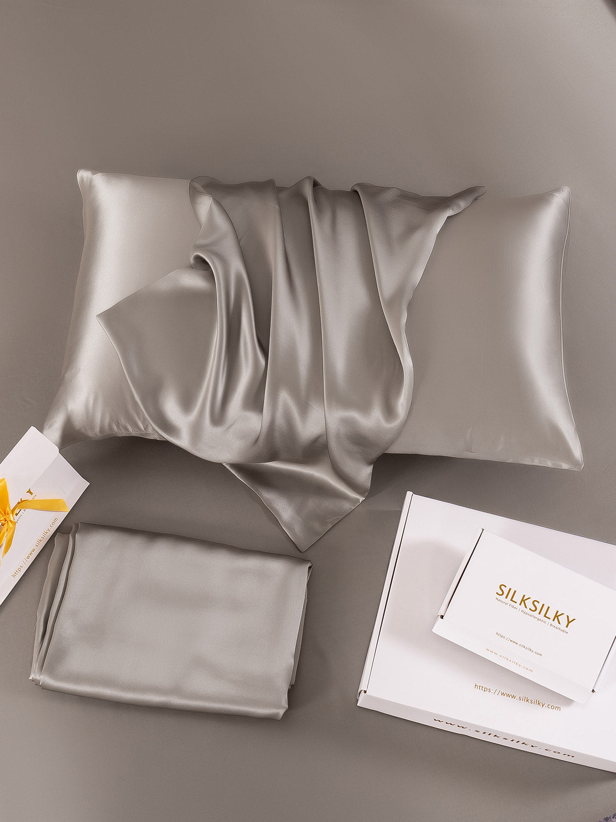 [Gris] SilkSilky-ES 19Momme Seda Pura Pillowcase 007