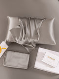 SilkSilky-ES 19Momme Seda Pura Pillowcase Gris 008