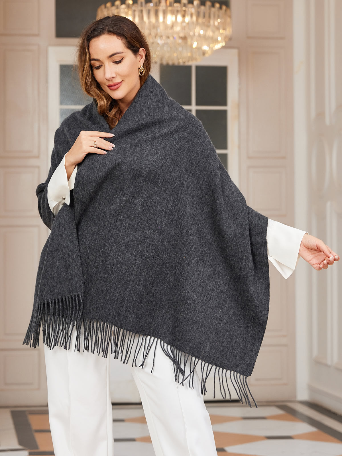 [Gris Oscuro] SilkSilky-ES Lana Scarf 001