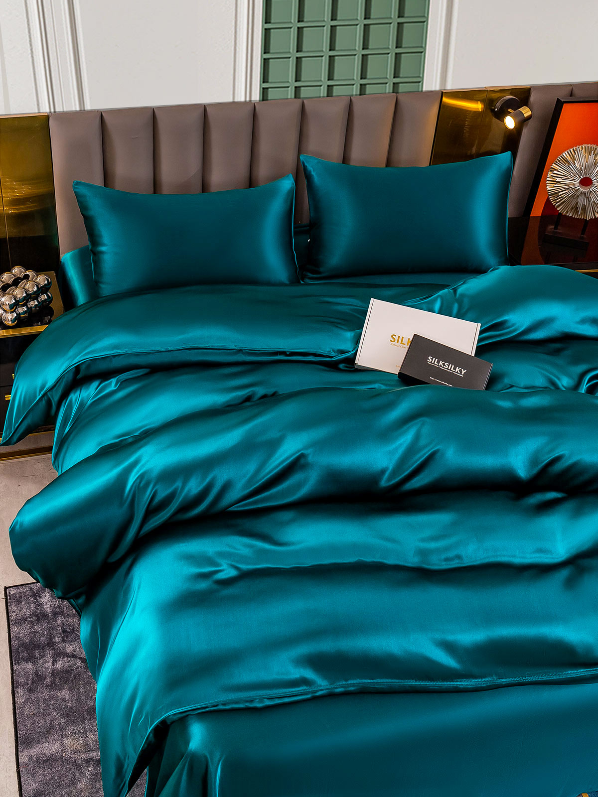 [Azul Real] SilkSilky-ES 25Momme Seda Pura Bedding Set 004