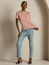 [Rosa] SilkSilky-ES Short Sleeve Camisetas de Mujer 004