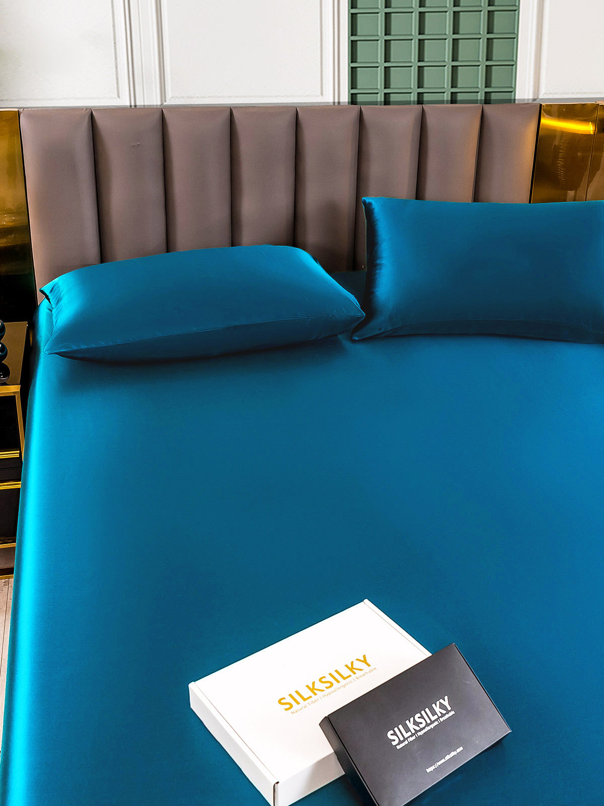 [Azul Real] SilkSilky-ES 25Momme Seda Pura Bedding Set 005