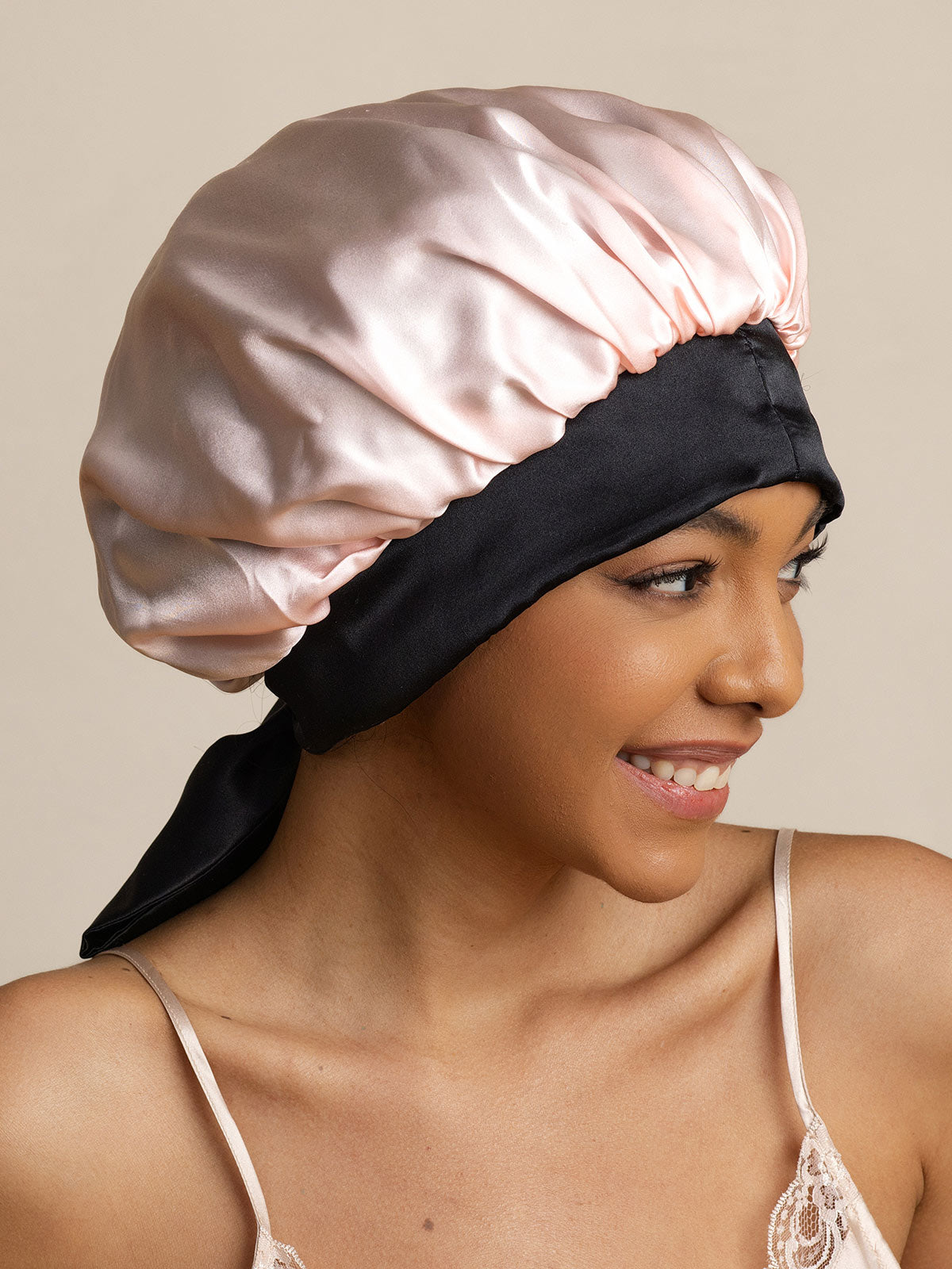 SilkSilky-ES Seda Pura Sleep Cap Rosa 003