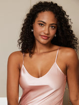 [Rosa] SilkSilky-ES Spalline Sottili Cuello en V Camisón 006