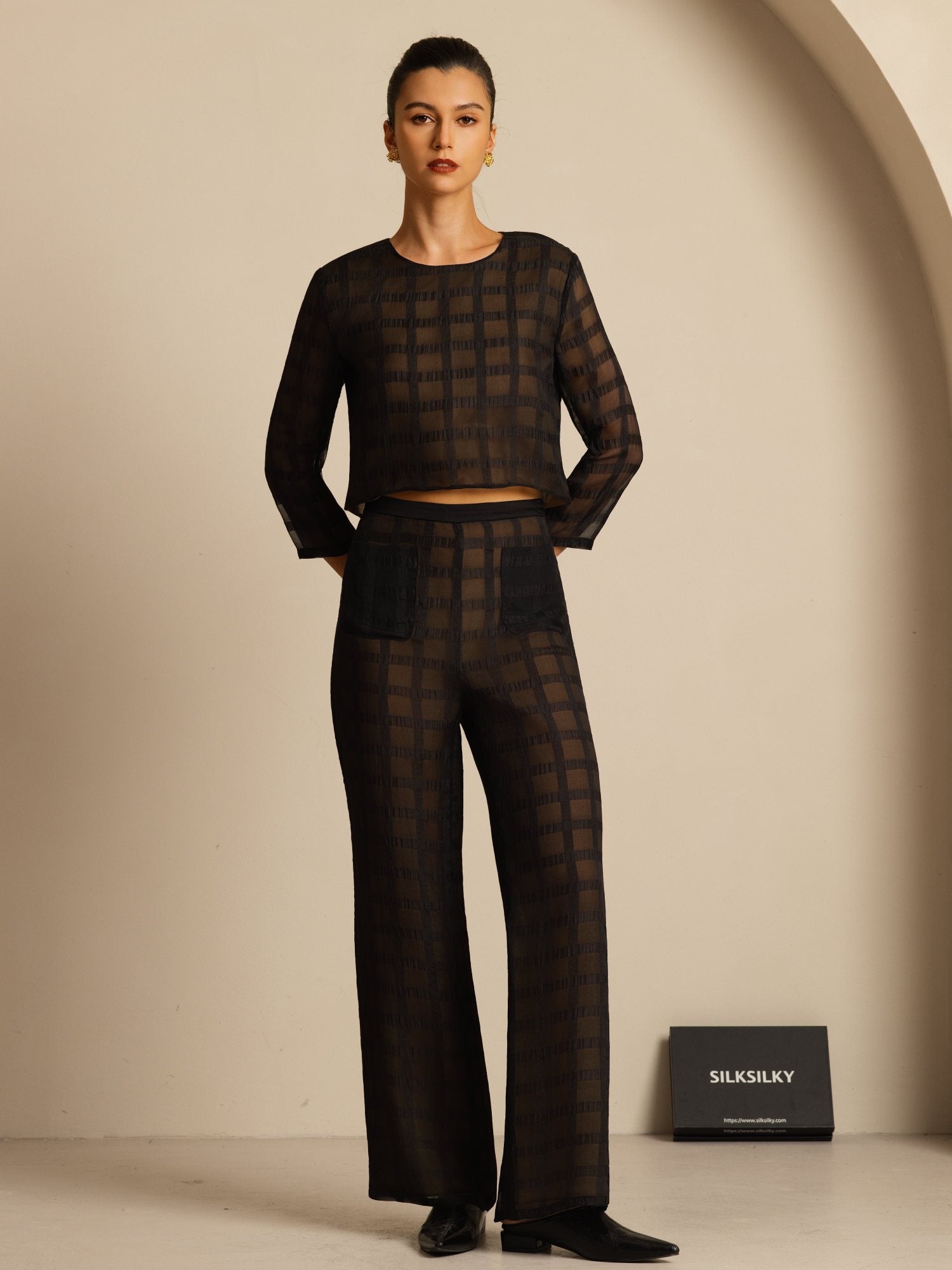 [Negro] SilkSilky-ES Womens Pants 007