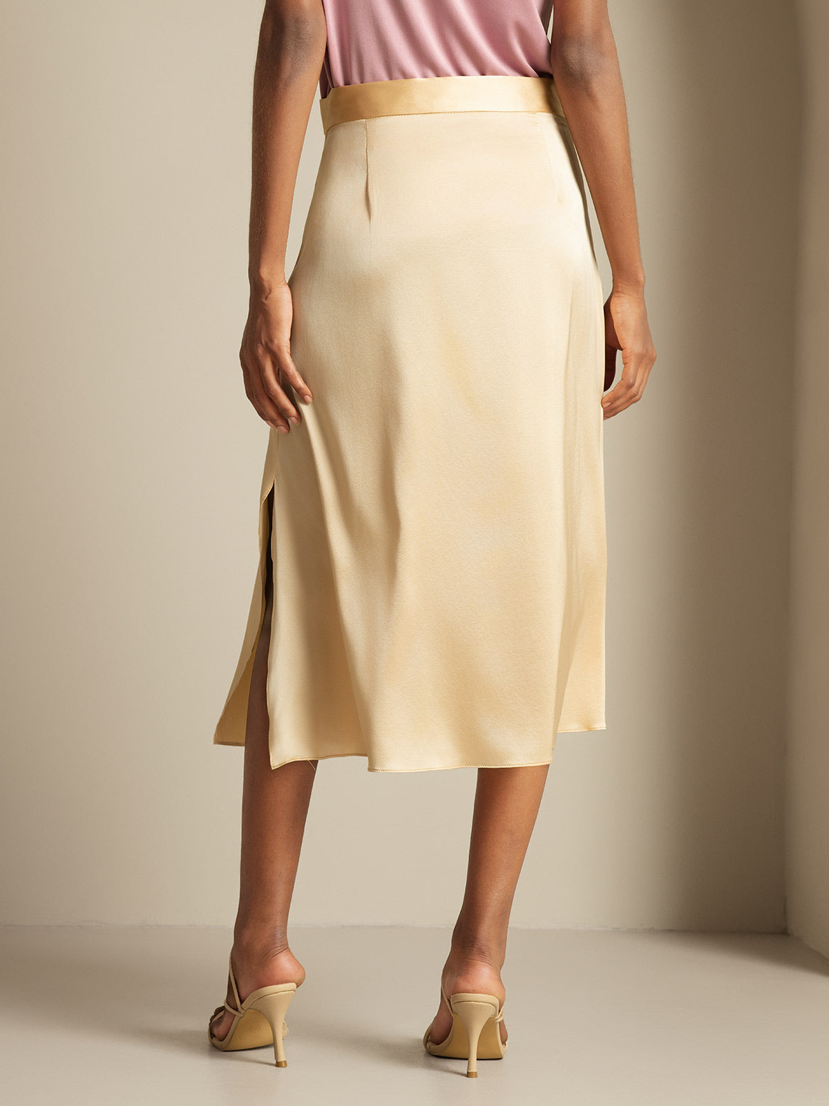 [Champán] SilkSilky-ES 19Momme Seda Skirt 002