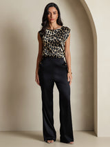 [Leopardo] SilkSilky-ES 19Momme Seda Womens T-Shirt 008