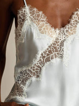 [Azul Claro] SilkSilky-ES Spaghetti Strap V Neck Top de tirantes 004