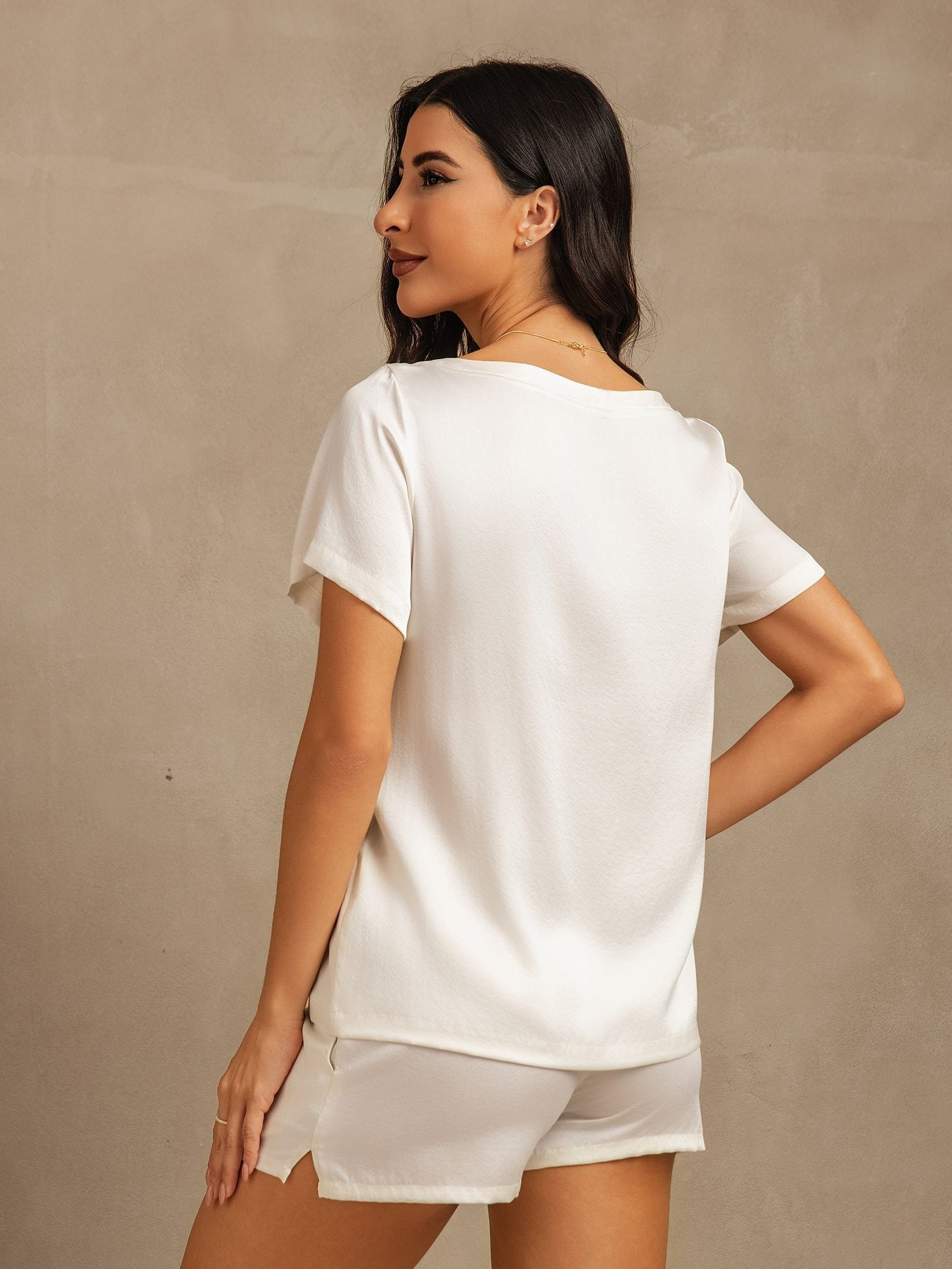 [Blanco] SilkSilky-ES 19Momme Seda Womens Pajamas 002,