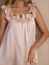 [Rosa] SilkSilky-ES Sleeveless Square Neck Camisón 003