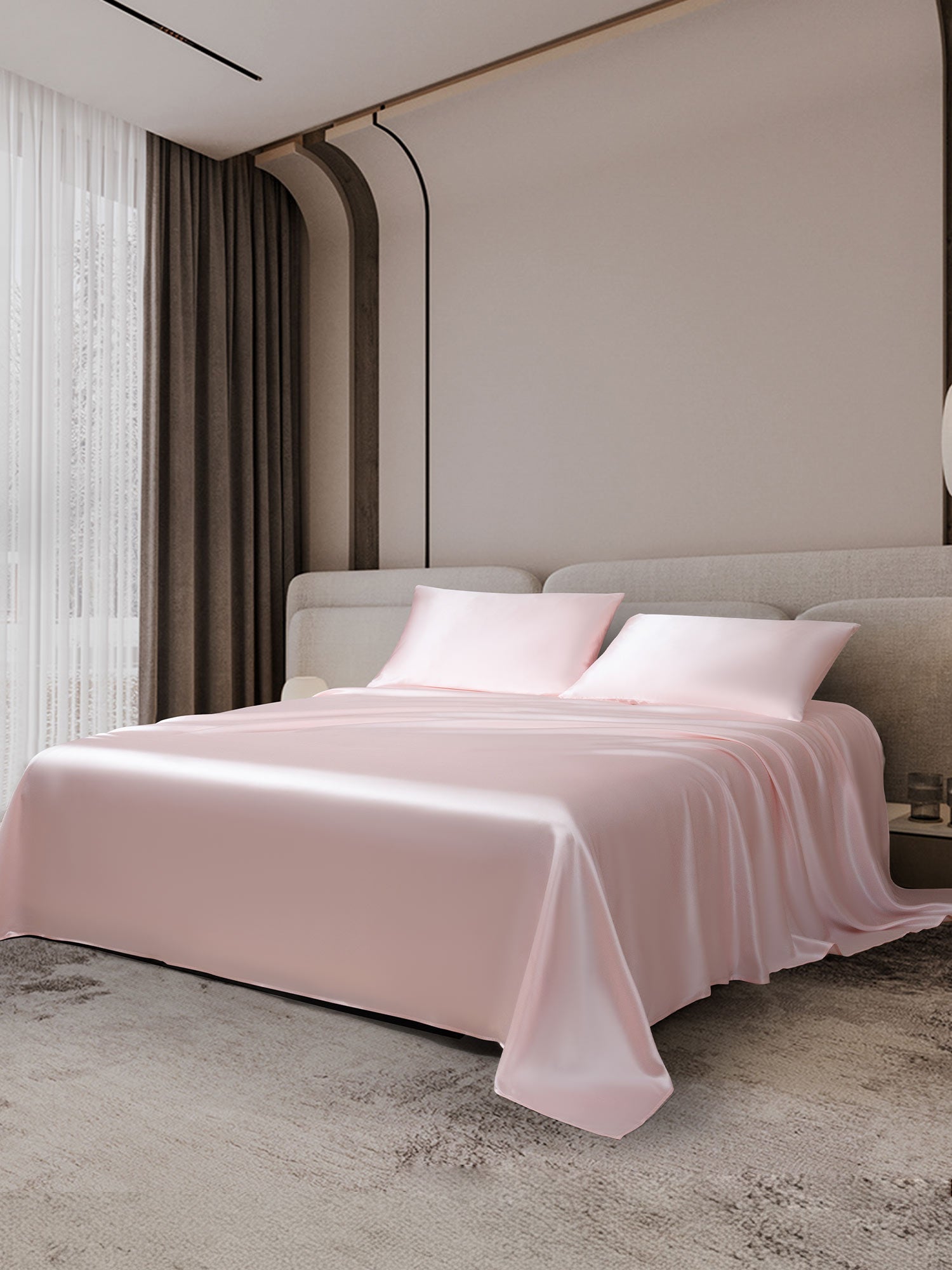 [Rosa] SilkSilky-ES 19Momme Juego de ropa de cama 002