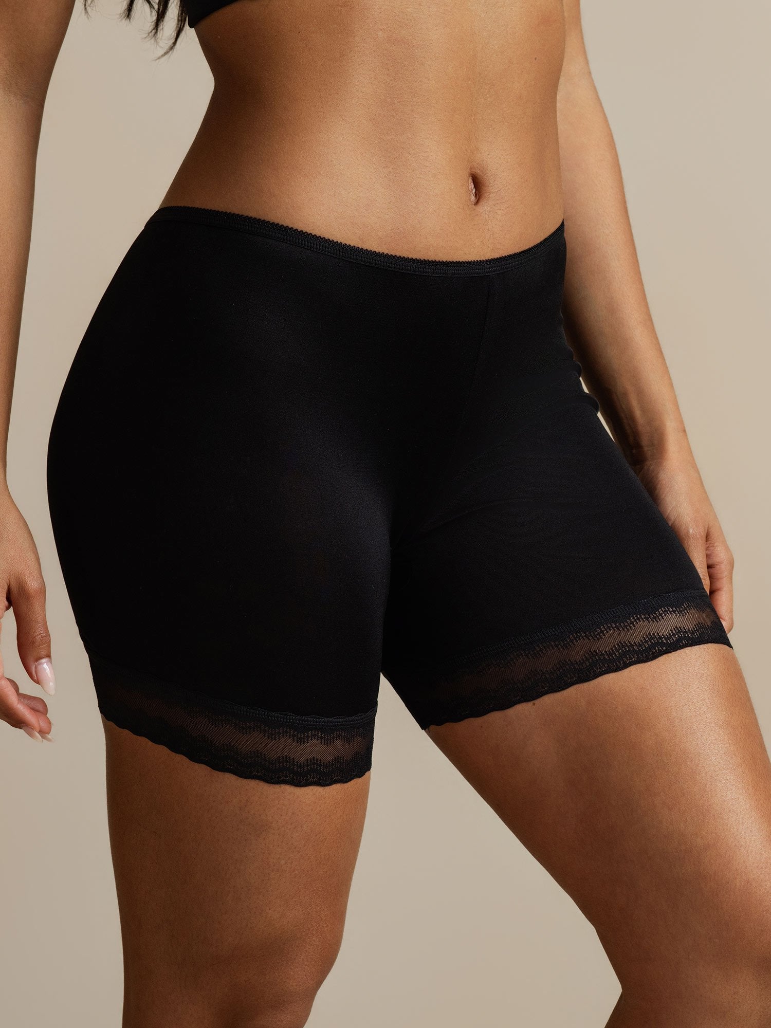 [Negro] SilkSilky-ES Seda Pura Panty 006,