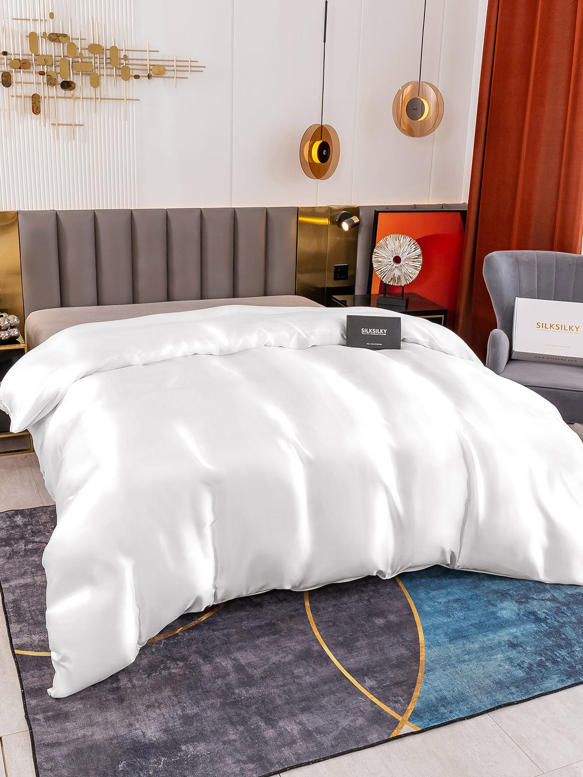 [Blanco] SilkSilky-ES 19Momme Seda Pura Duvet Cover 002