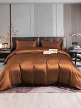 [Café] SilkSilky-ES 22Momme Juego de ropa de cama 005