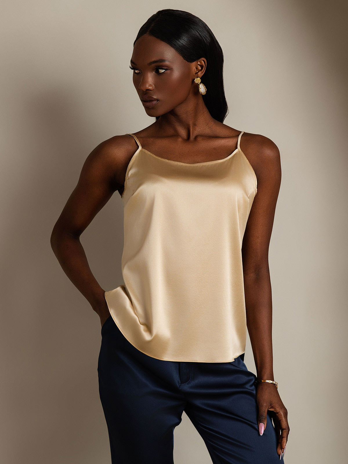 [Champán] SilkSilky-ES 19Momme Seda Camisoles 001