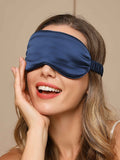 SilkSilky-ES 19Momme Seda Pura Eye Mask AzulOscuro 005