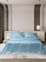 [Azul Claro] SilkSilky-ES 19Momme Juego de ropa de cama 001