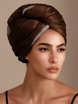 [Café] SilkSilky-ES Turbante Para El Cabello 004