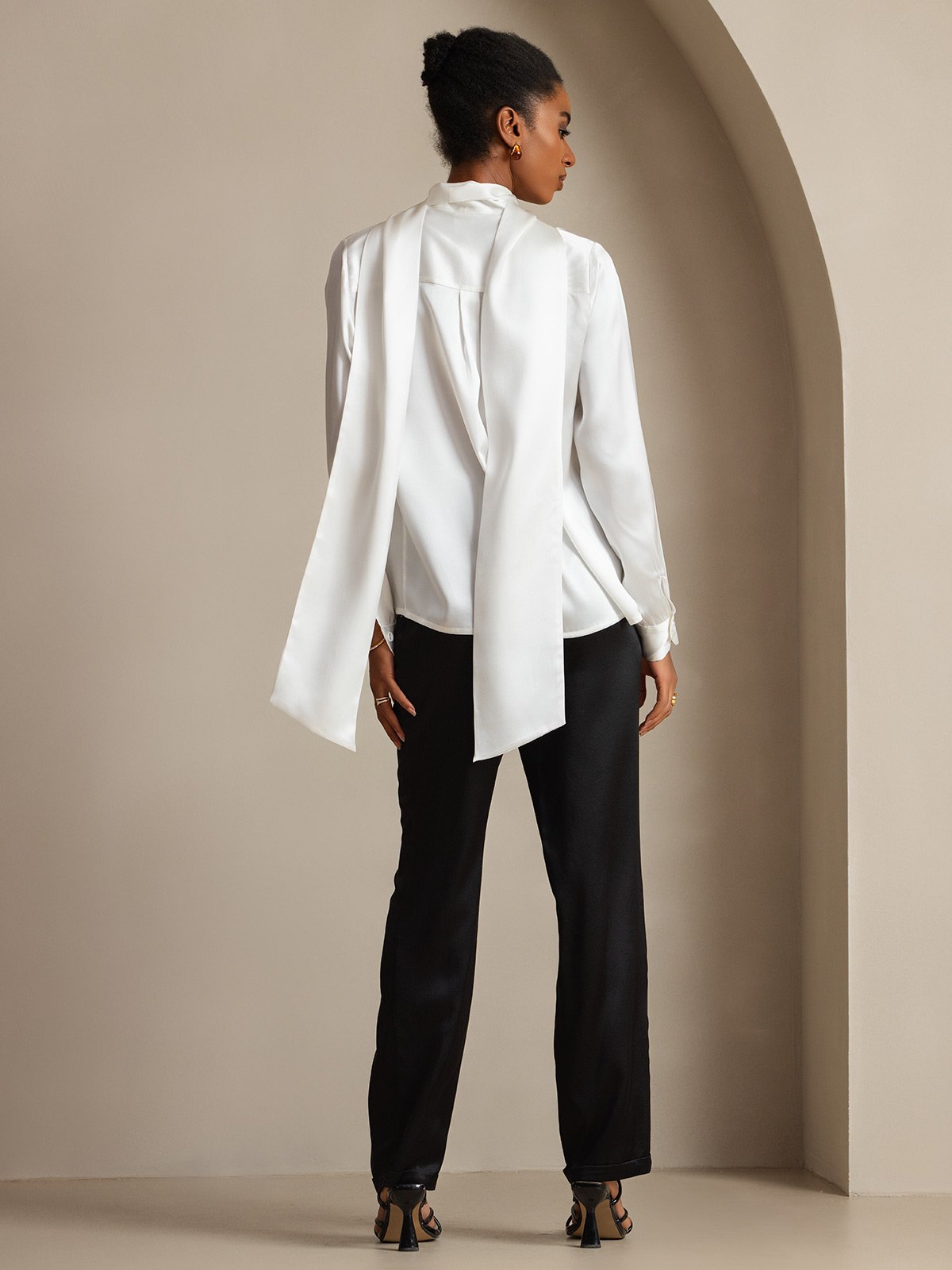 [Blanco] SilkSilky-ES 19Momme Seda Womens Shirt 002