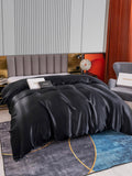 SilkSilky ES 22Momme Seda Pura Duvet Cover Negro 004