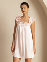 [Rosa] SilkSilky-ES Sleeveless Square Neck Camisón 006