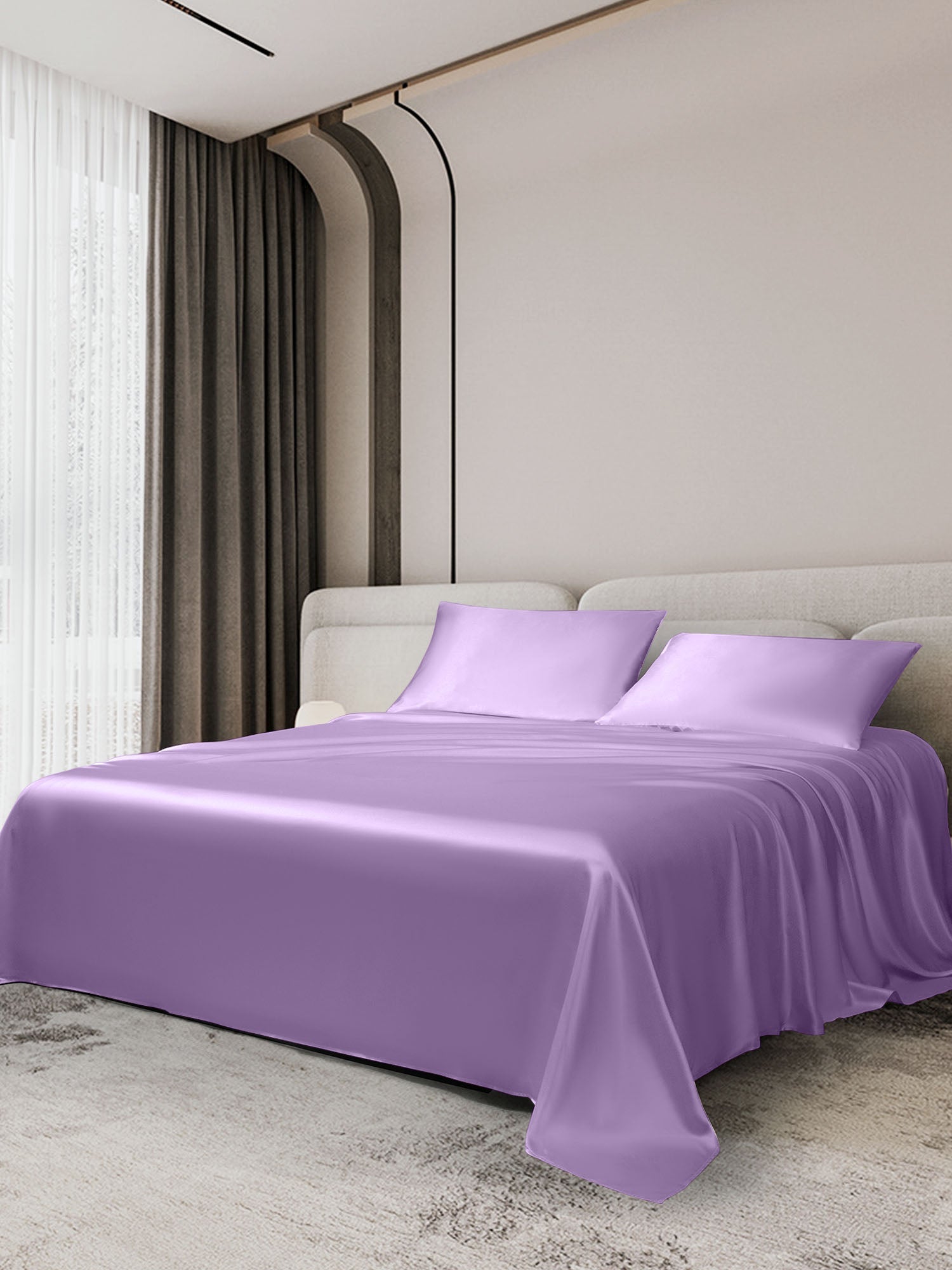 [Lavanda] SilkSilky-ES 19Momme Juego de ropa de cama 002