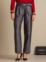 [Gris] SilkSilky-ES 32Momme Seda Womens Pants 007