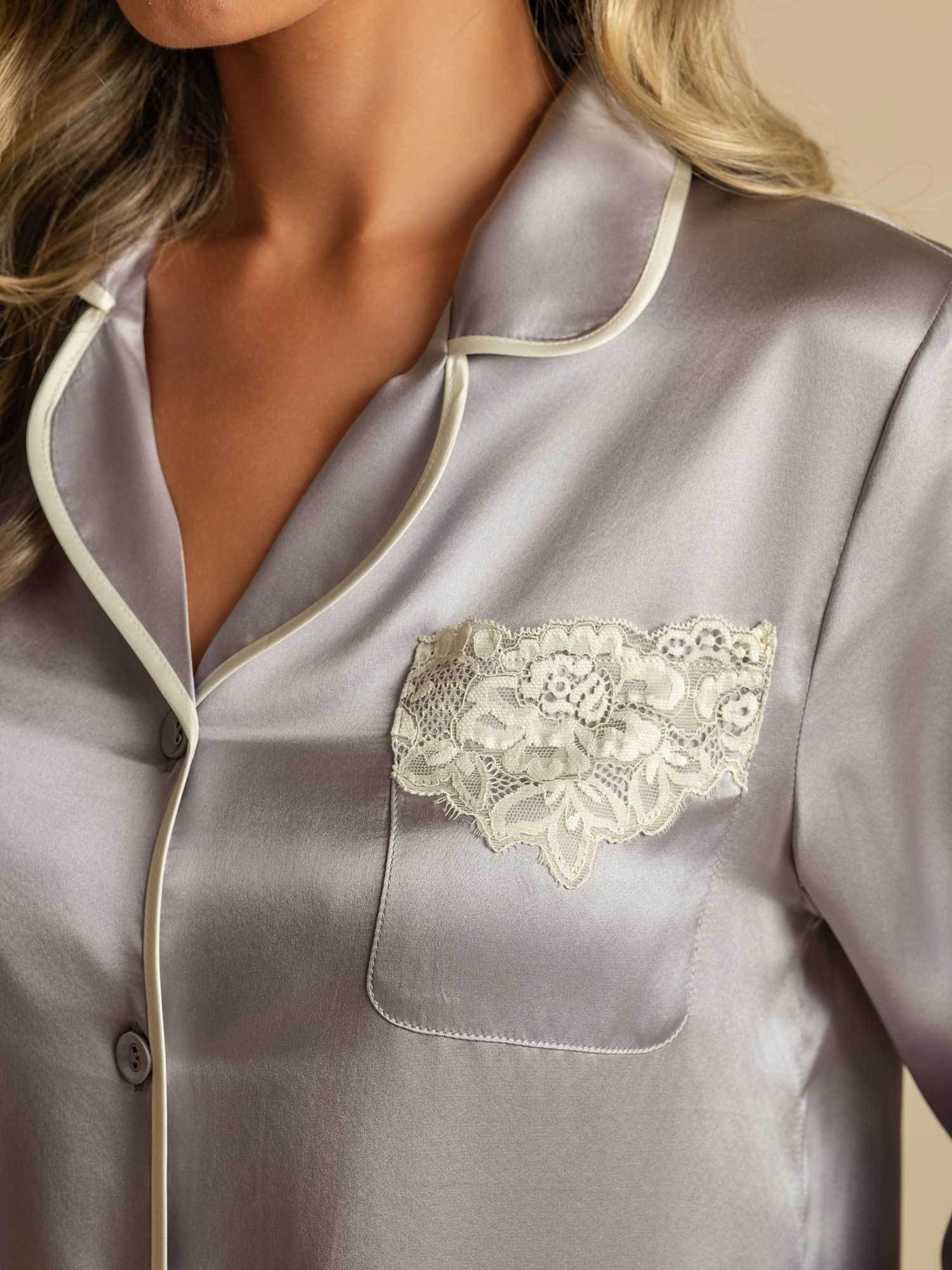 [Lavanda] SilkSilky-ES Seda Pura Womens Pajamas 004