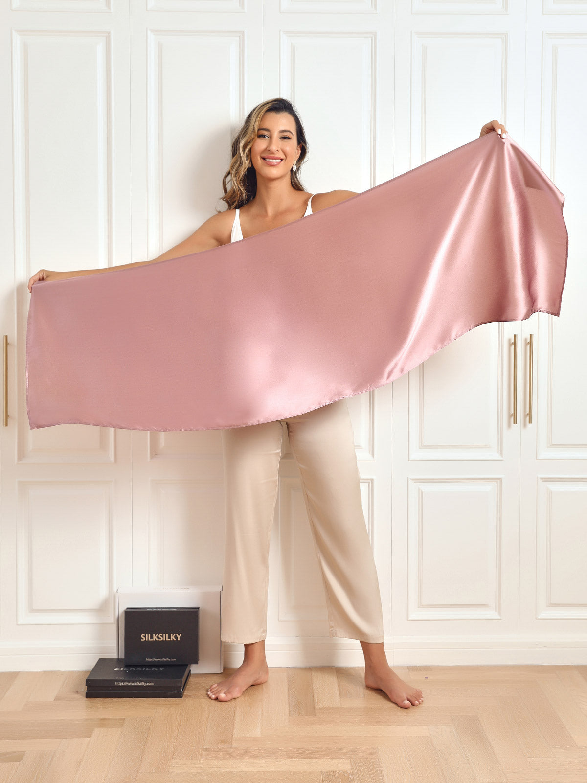 SilkSilky-ES Seda Pura Scarf MalvaPálido 005