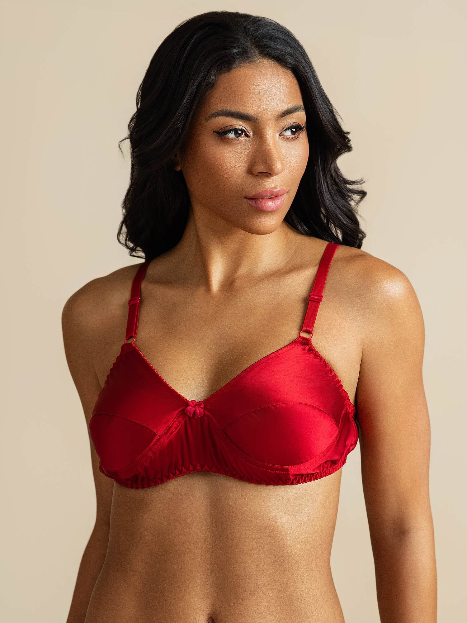 [Rojo] SilkSilky-ES Seda Pura Bra 007,