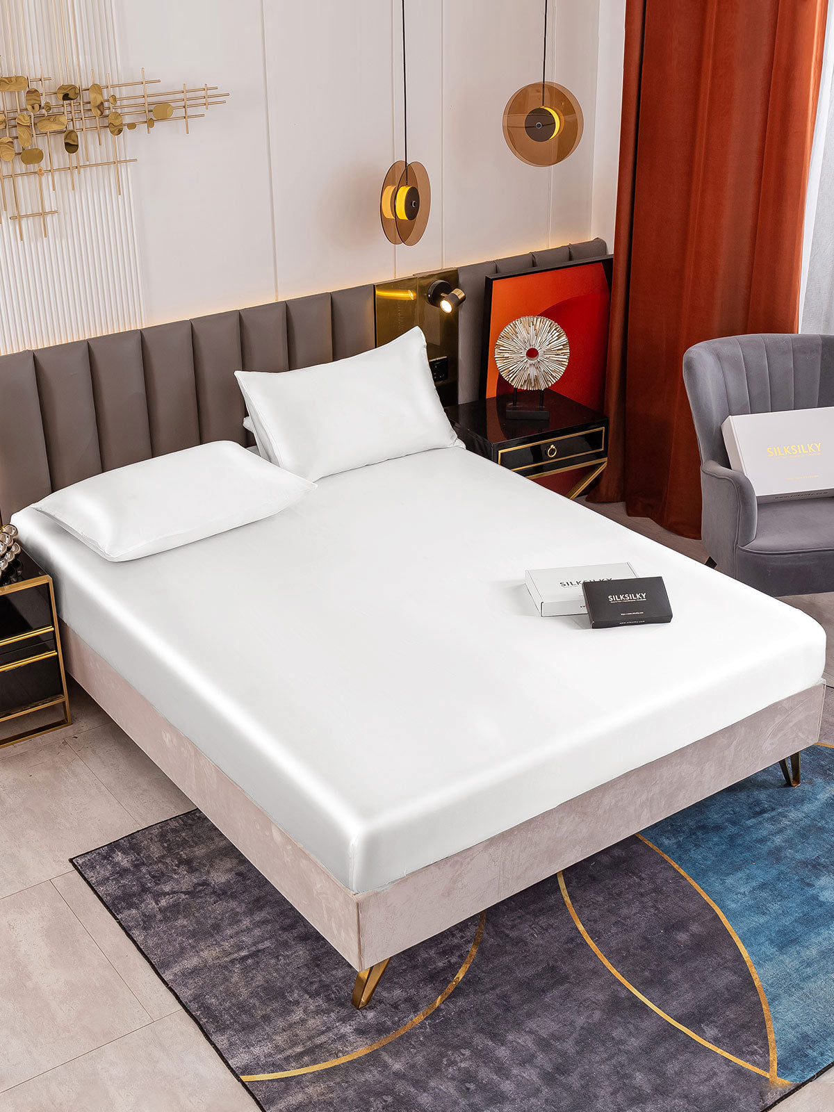 [Blanco] SilkSilky-ES 19Momme Seda Pura Bedding Set 001
