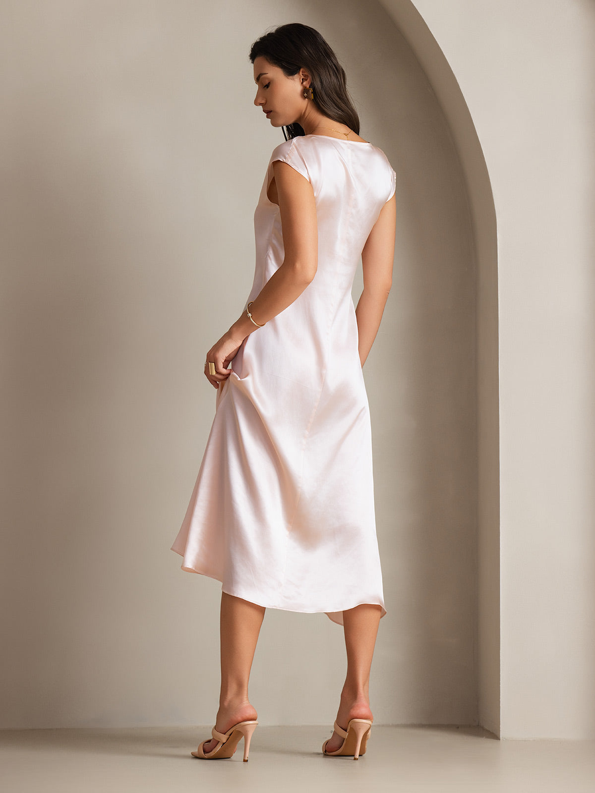 [Rosa] SilkSilky-ES 19Momme Seda Dress 001