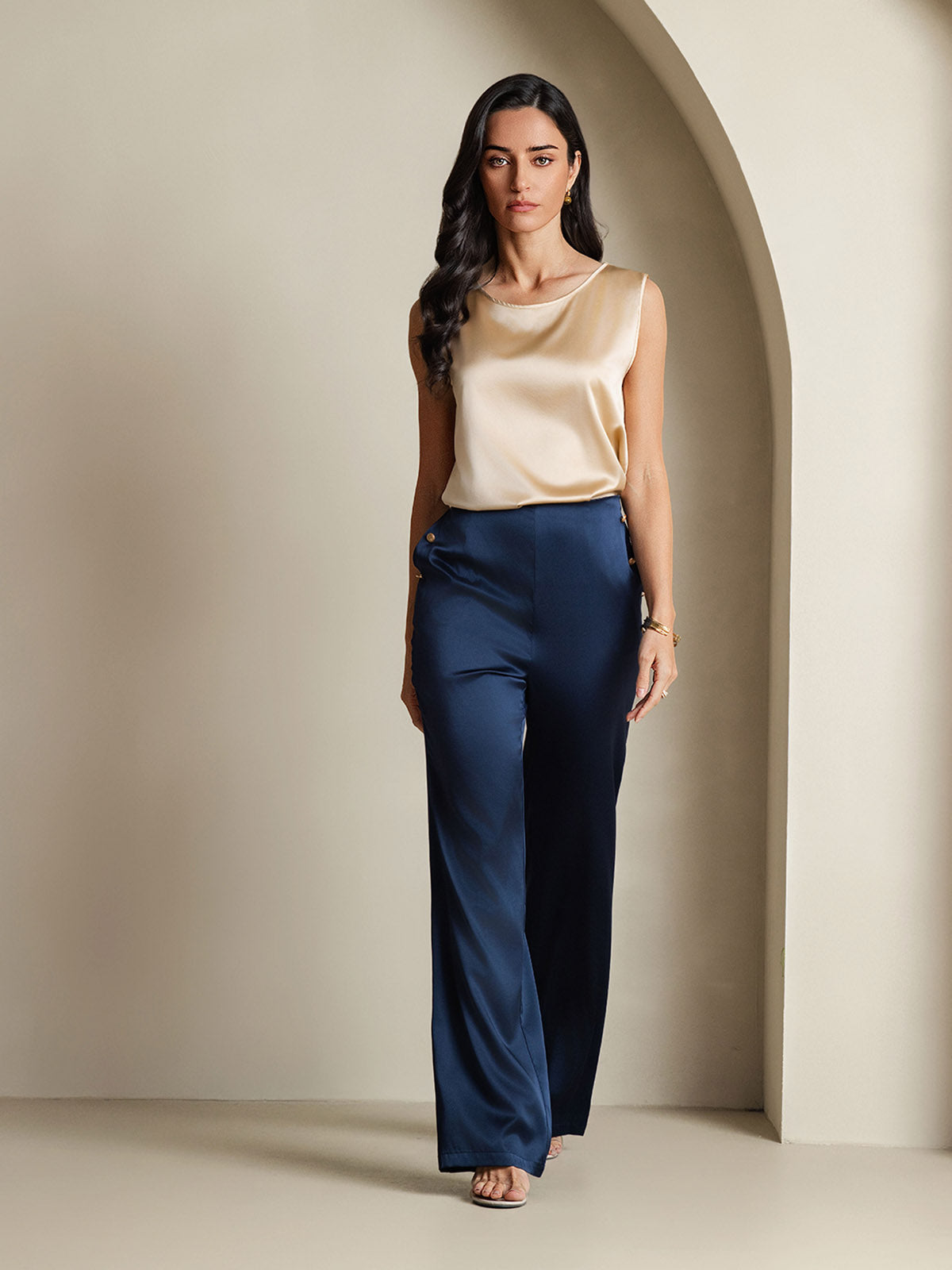 [Champán] SilkSilky-ES 19Momme Seda Camisoles 006
