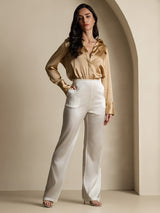[Blanco] SilkSilky-ES Pantalones de mujer 009