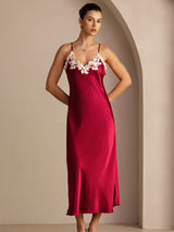[Vino] SilkSilky-ES Spaghetti Strap V Neck Vestido 007