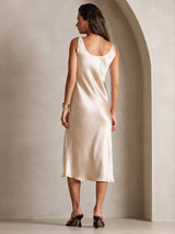 [Beige] SilkSilky-ES Sleeveless Vestido 002
