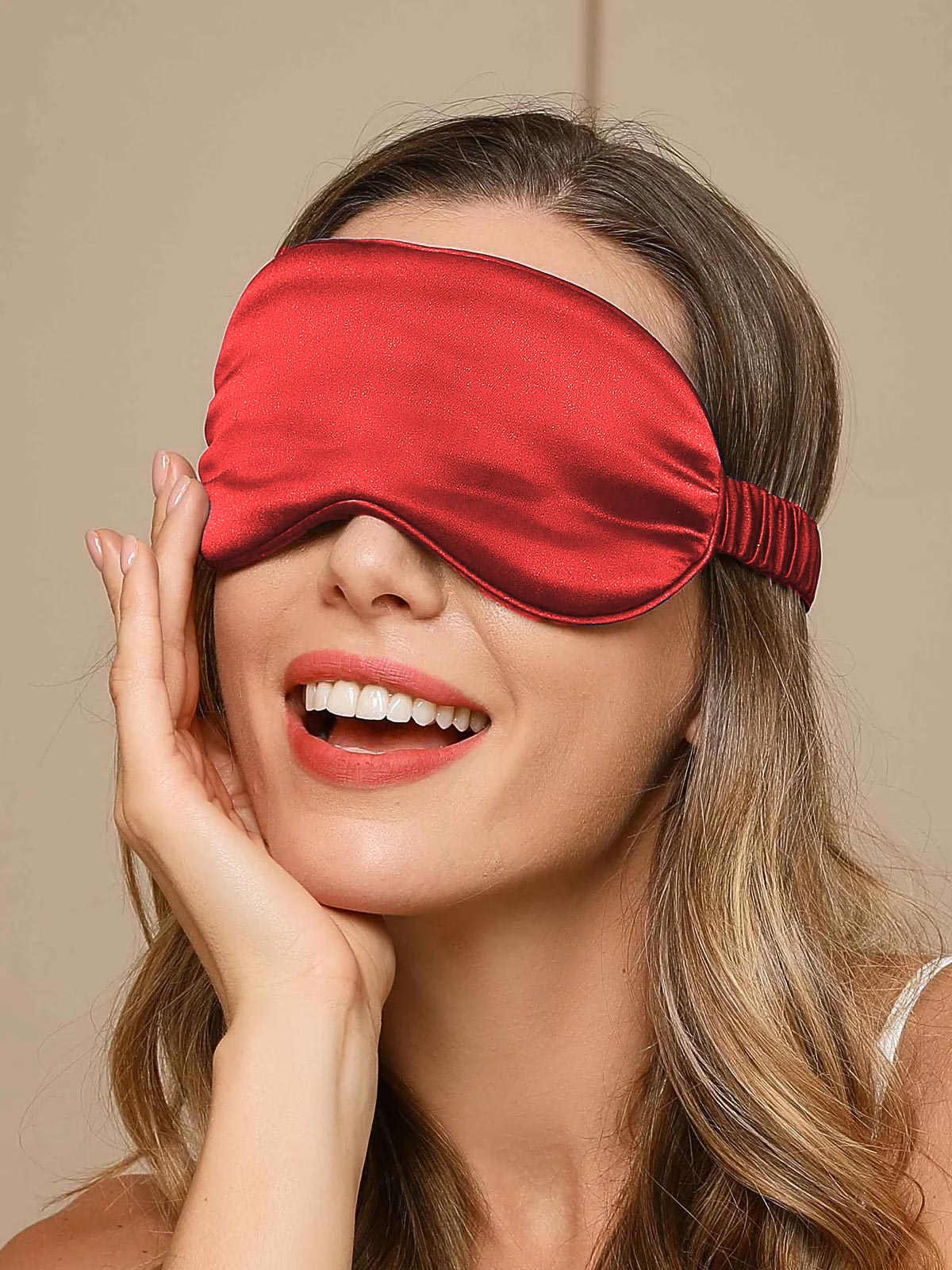 SilkSilky-ES 19Momme Seda Pura Eye Mask RojoOscuro 002